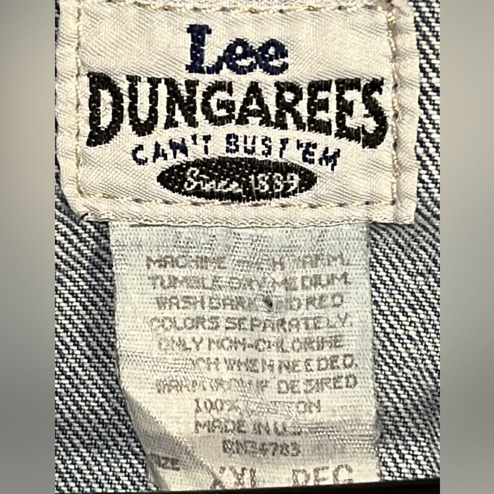 LEE DUNGAREES Vtg 90s USA Made Stonewash Denim Blue Jean Jacket Mens XXL - Picture 7 of 8